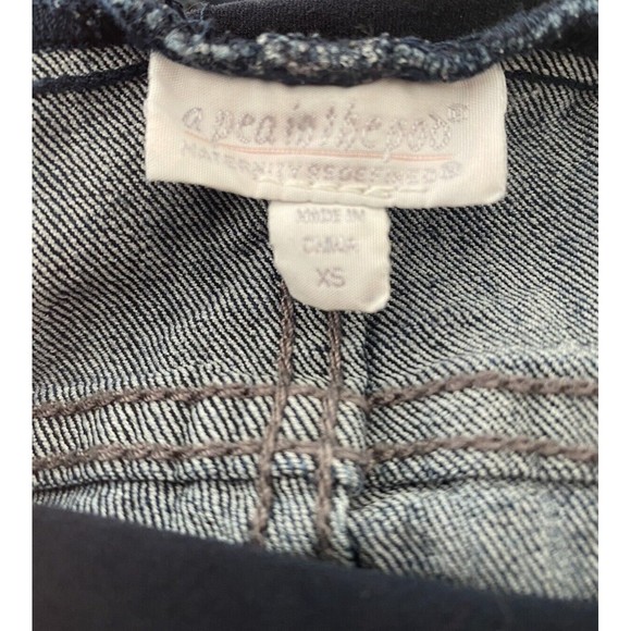 A Pea In The Pod Womens Maternity Dark Blue Denim Skinny Pull On Jeans Size XS - Picture 3 of 8